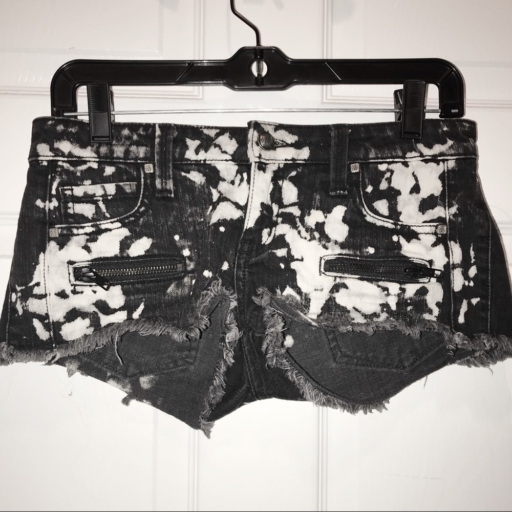 Frankie B Paint Splatter Denim Shorts S 24